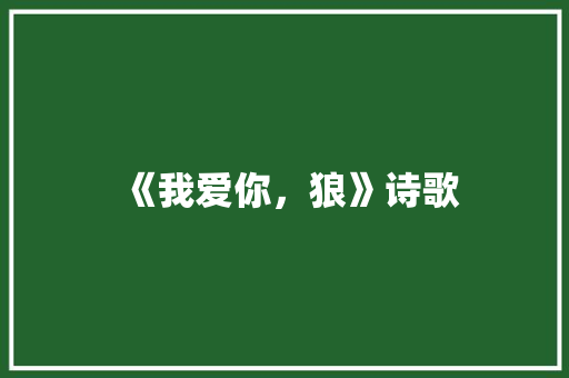 《我爱你，狼》诗歌