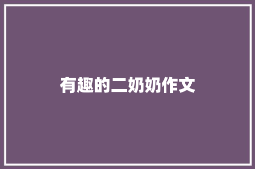 有趣的二奶奶作文