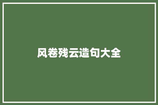风卷残云造句大全