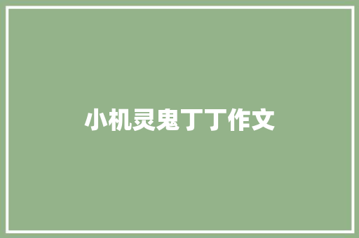 小机灵鬼丁丁作文