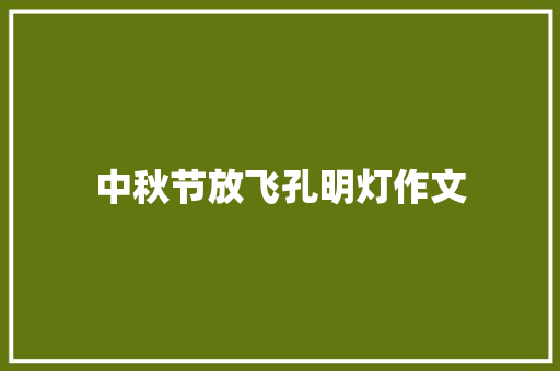 中秋节放飞孔明灯作文