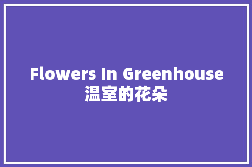 Flowers In Greenhouse温室的花朵