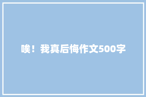 唉！我真后悔作文500字