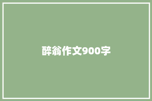 醉翁作文900字
