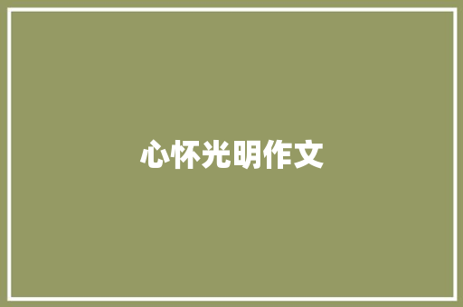 心怀光明作文