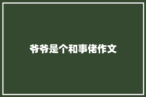 爷爷是个和事佬作文