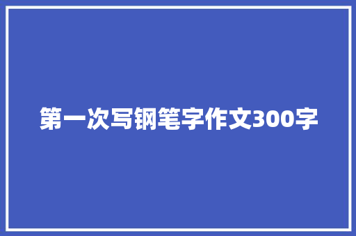 第一次写钢笔字作文300字