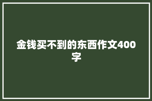金钱买不到的东西作文400字