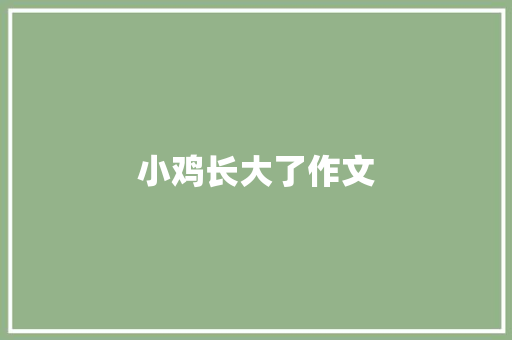 小鸡长大了作文