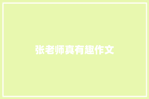 张老师真有趣作文