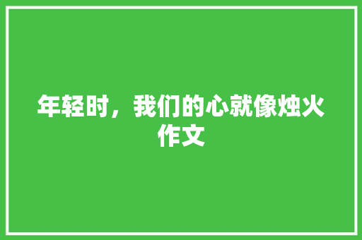 年轻时，我们的心就像烛火作文