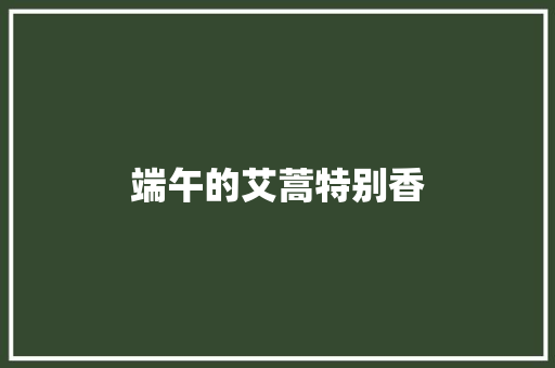 端午的艾蒿特别香