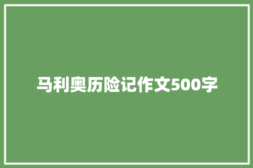 马利奥历险记作文500字