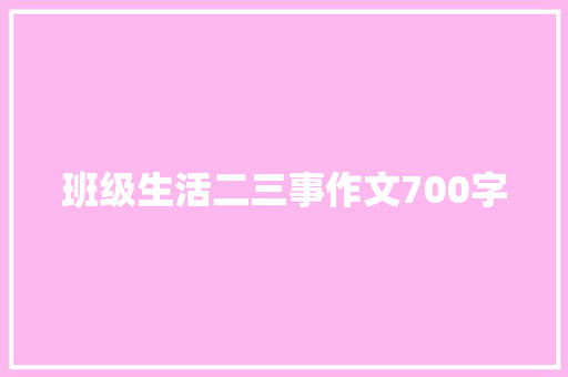 班级生活二三事作文700字