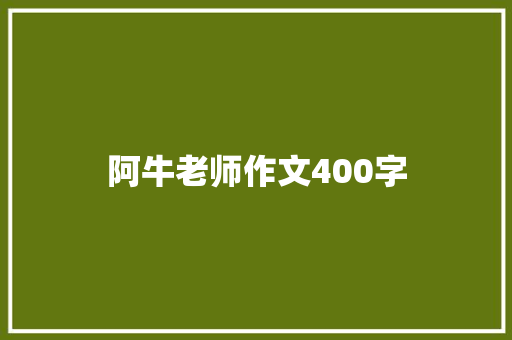 阿牛老师作文400字