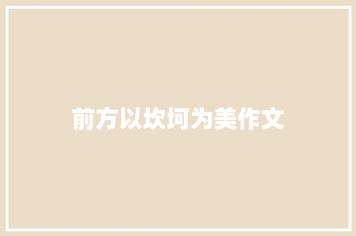 前方以坎坷为美作文