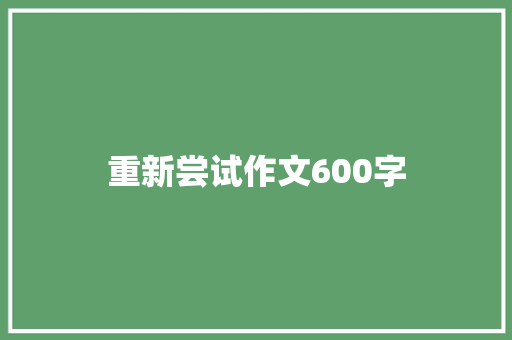 重新尝试作文600字