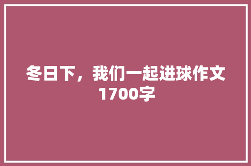 冬日下，我们一起进球作文1700字