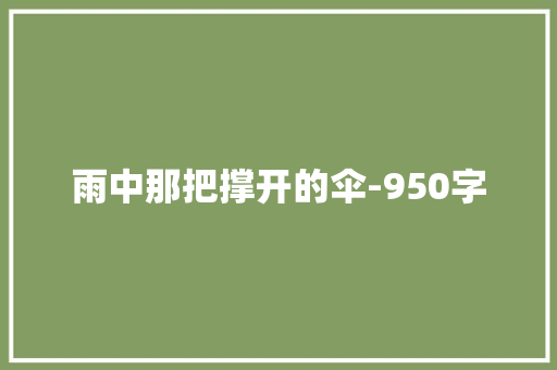 雨中那把撑开的伞-950字