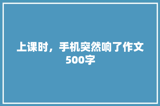 上课时，手机突然响了作文500字
