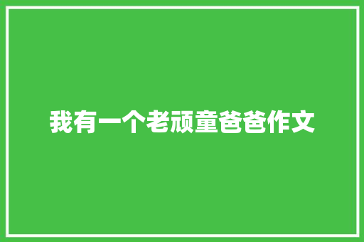 我有一个老顽童爸爸作文