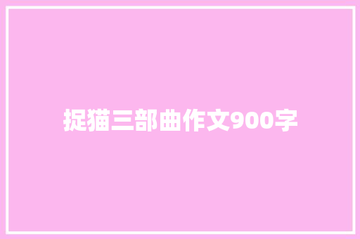 捉猫三部曲作文900字