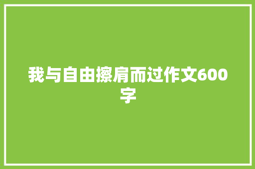 我与自由擦肩而过作文600字