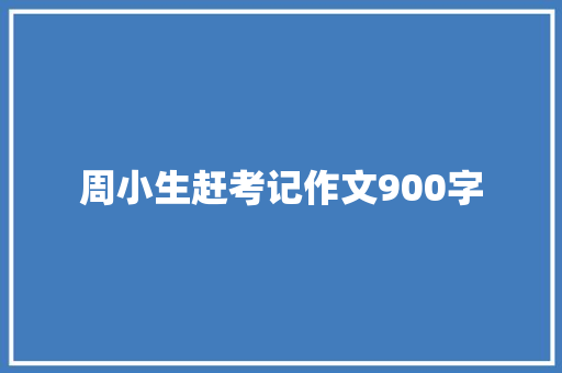 周小生赶考记作文900字