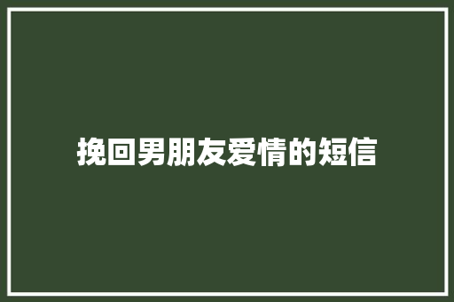 挽回男朋友爱情的短信 知识百科