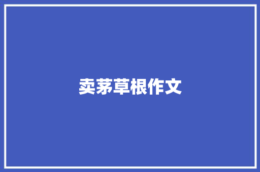 卖茅草根作文