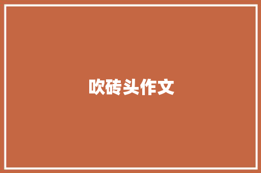 吹砖头作文