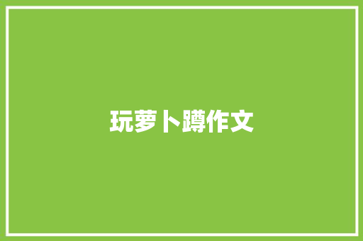 玩萝卜蹲作文