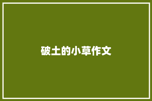 破土的小草作文