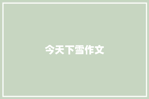 今天下雪作文