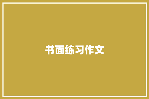 书面练习作文