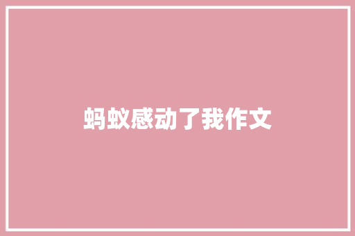 蚂蚁感动了我作文