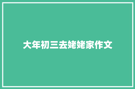大年初三去姥姥家作文