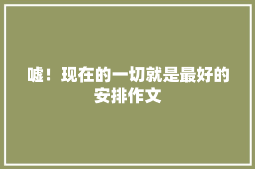 嘘！现在的一切就是最好的安排作文 知识百科