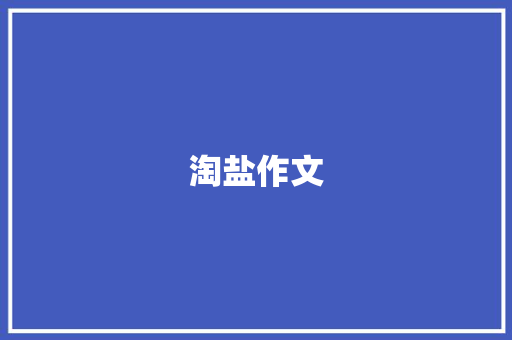 淘盐作文