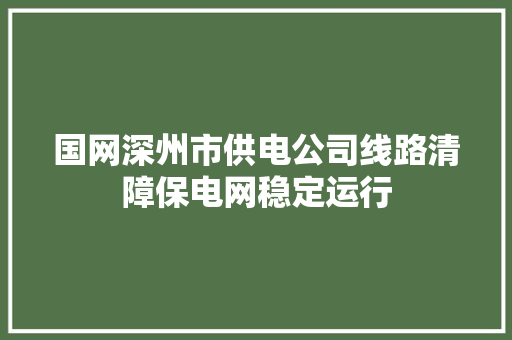 国网深州市供电公司线路清障保电网稳定运行