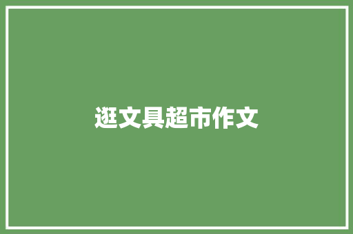 逛文具超市作文