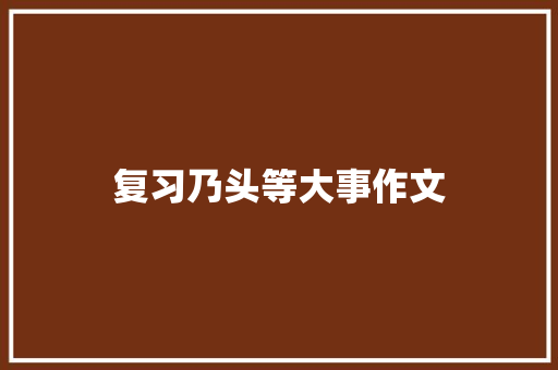 复习乃头等大事作文