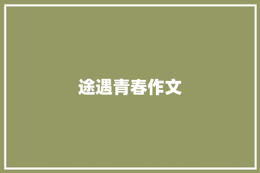 途遇青春作文