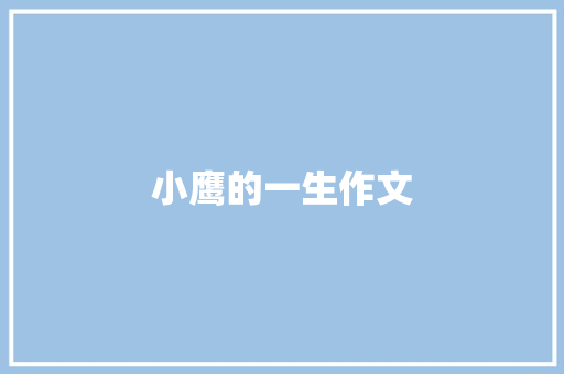 小鹰的一生作文