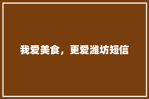我爱美食，更爱潍坊短信