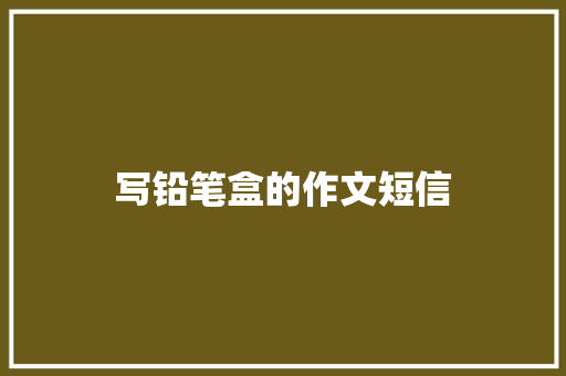 写铅笔盒的作文短信