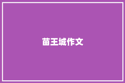 苗王城作文