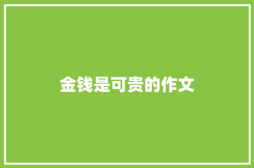 金钱是可贵的作文