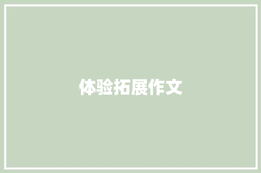 体验拓展作文