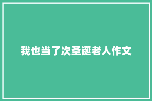 我也当了次圣诞老人作文